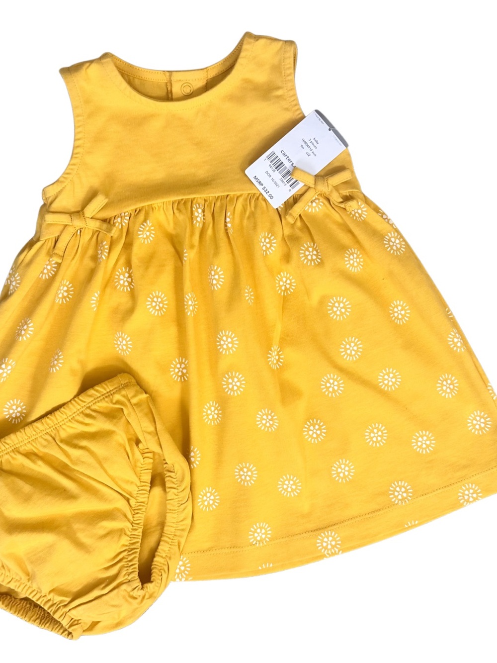Carter's Yellow Floral Sunburst Dress with Matching Bloomer